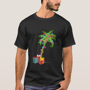 Christmas Palm Tree Coconut Lights Beach Hawaii Xm T-Shirt