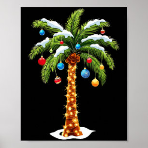 Christmas Palm Tree Hawaiian Trocal Xmas  Poster