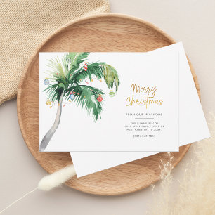Christmas Palm Tree Holiday Moving Announcement