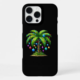 Christmas Palm Tree Light Hawaiian Tropical New Ye iPhone 16 Pro Max Case