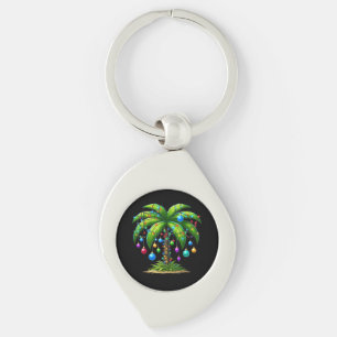 Christmas Palm Tree Light Hawaiian Tropical New Ye Key Ring
