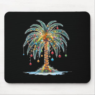 Christmas Palm Tree Light Hawaiian Tropical Xmas 2 Mouse Pad
