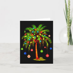 Christmas Palm Tree Light Hawaiian Tropical Xmas  Card