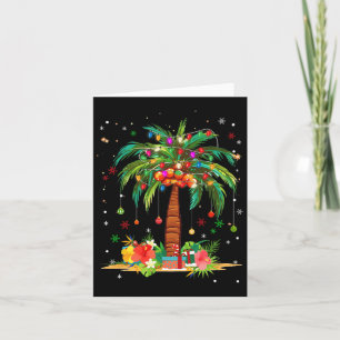 Christmas Palm Tree Light Hawaiian Tropical Xmas  Card