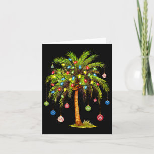Christmas Palm Tree Light Hawaiian Tropical Xmas  Card