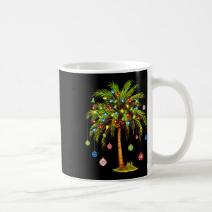 Christmas Palm Tree Light Hawaiian Tropical Xmas Coffee Mug
