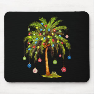 Christmas Palm Tree Light Hawaiian Tropical Xmas Mouse Pad