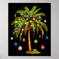 Christmas Palm Tree Light Hawaiian Tropical Xmas