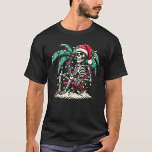 Christmas Palm Tree Light Hawaiian Tropical Xmas S T-Shirt
