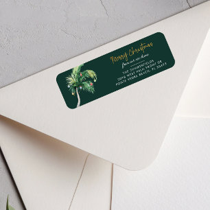 Christmas Palm Tree Moving Return Address Label
