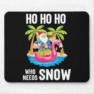 Christmas Palm Tree Santa Surfing Beach Vacation X Mouse Pad