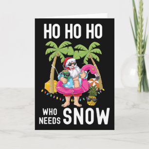 Christmas Palm Tree Santa Surfing Summer Beach Vac Card