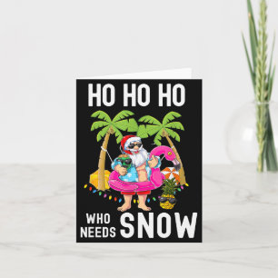 Christmas Palm Tree Santa Surfing Summer Beach Vac Card
