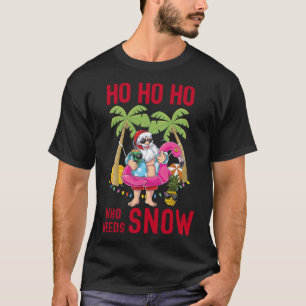 Christmas Palm Tree Santa Surfing Summer Beach Vac T-Shirt