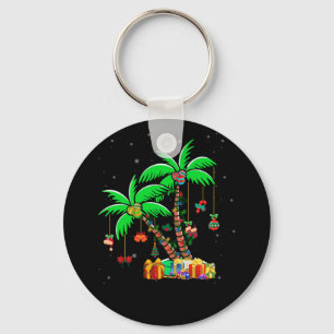Christmas Palm Tree Tropical Xmas Coconut Lights Key Ring
