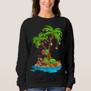 Christmas Palm Tree Tropical Xmas Coconut Lights P Sweatshirt