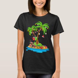 Christmas Palm Tree Tropical Xmas Coconut Lights P T-Shirt