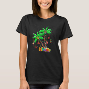 Christmas Palm Tree Tropical Xmas Coconut Lights T-Shirt
