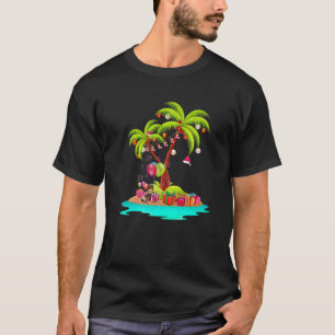 Christmas Palm Tree Tropical Xmas Coconut Matching T-Shirt