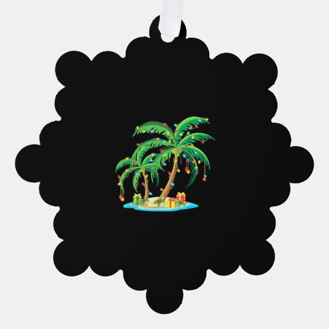 Christmas Palm Tree Tropical Xmas Gift Coconut Tree Decoration Card (Front)