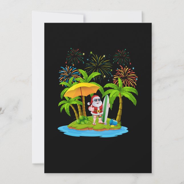 Christmas Palm Tree Tropical Xmas Lights Save The Date (Front)