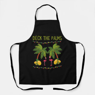 Christmas Palm Tree With Holiday Lights and Apron