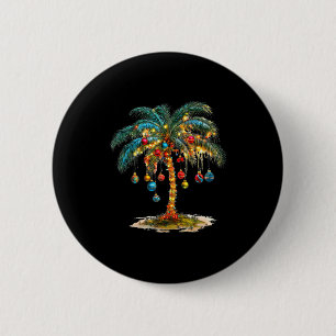 Christmas Palm Tree Women Funny Hawaiian Beach Tro 6 Cm Round Badge