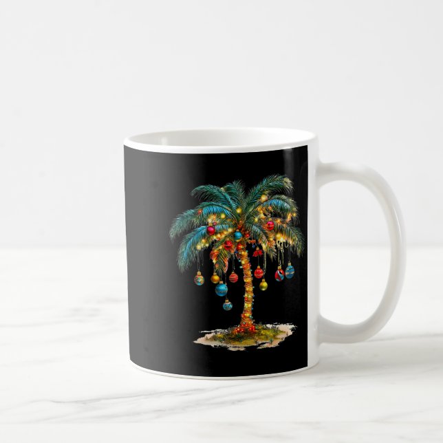 Christmas Palm Tree Women Funny Hawaiian Beach Tro Coffee Mug (Right)