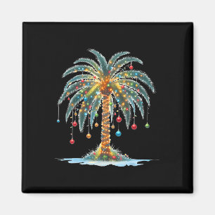 Christmas Palm Tree Xmas Light Matching Family Hol Magnet