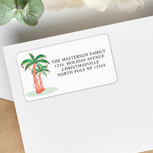 Christmas Palm Trees Return Address  Label (Creator Uploaded)