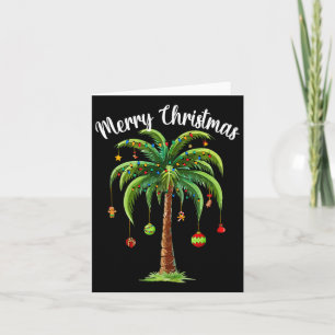 Christmas Palm Xmas Tree Tropical Beach Hawaii Wom Card
