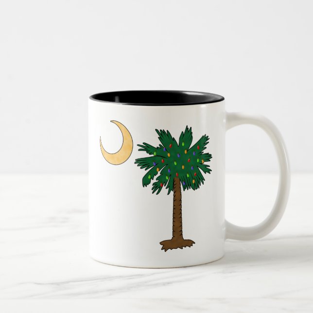 Christmas Palmetto Two-Tone Coffee Mug (Right)