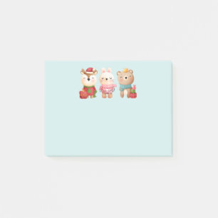 Christmas Pals - Reindeer, Bear & Rabbit Post-it Notes