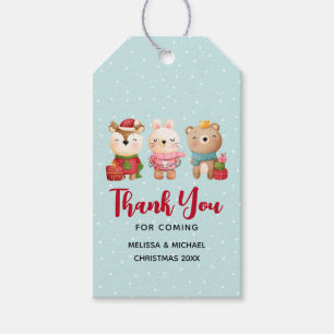 Christmas Pals - Reindeer, Bear & Rabbit Thank You Gift Tags
