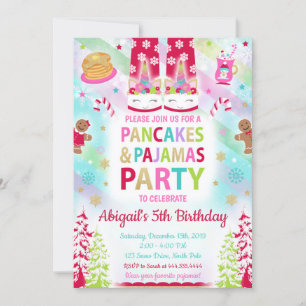 Christmas Pancakes and Pyjamas Birthday Invitation