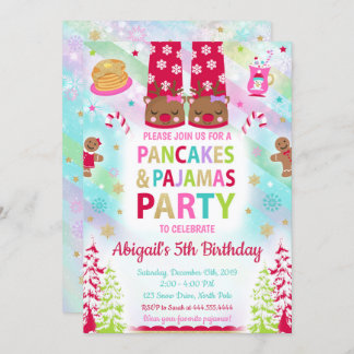 Christmas Pancakes and Pyjamas Birthday Invitation