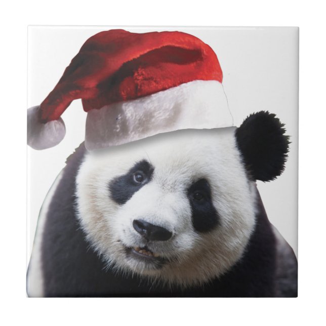 Christmas Panda Bear Ceramic Tile (Front)
