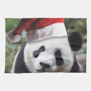 Christmas Panda Bear Tea Towel