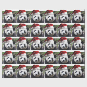 Christmas Panda Bear Wrapping Paper