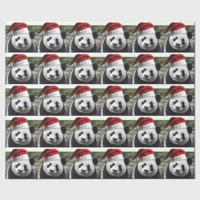 Christmas Panda Bear Wrapping Paper (Seam)