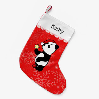Christmas Panda Cartoon Standing Small Christmas Stocking