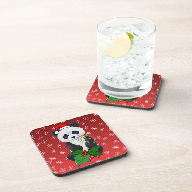 Christmas Panda Coaster (Right Side)