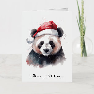 Christmas Panda customisable Foil Holiday Card