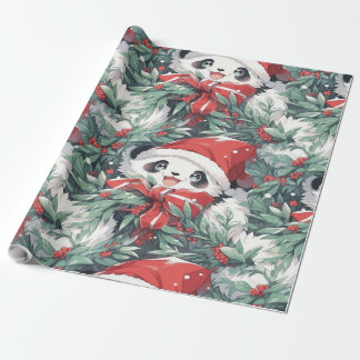 Christmas Panda Design Wrapping Paper