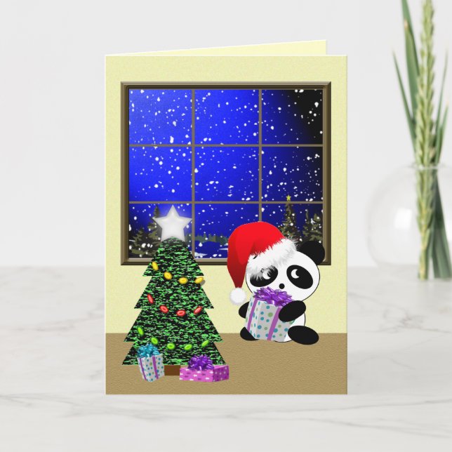 Christmas Panda Holiday Card (Front)