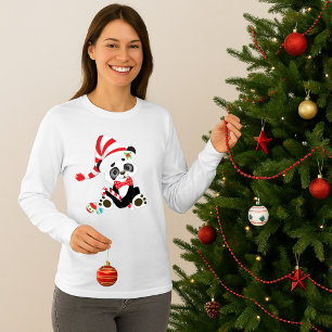 Christmas Panda Holiday T-Shirt