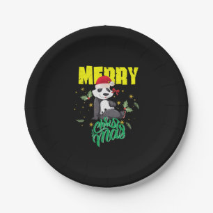 Christmas Panda Paper Plate