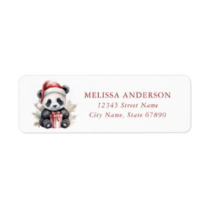 Christmas Panda Return Address Labels