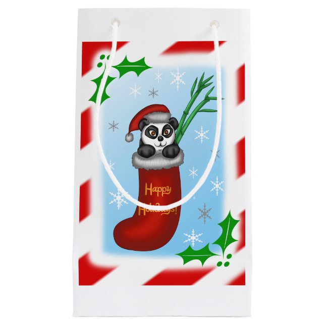 Christmas Panda Small Gift Bag (Front)