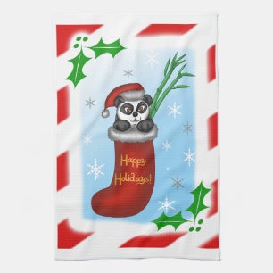 Christmas Panda Tea Towel